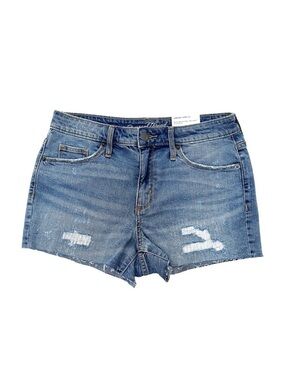 High-Rise Blue Distressed Denim Shorts Size 6